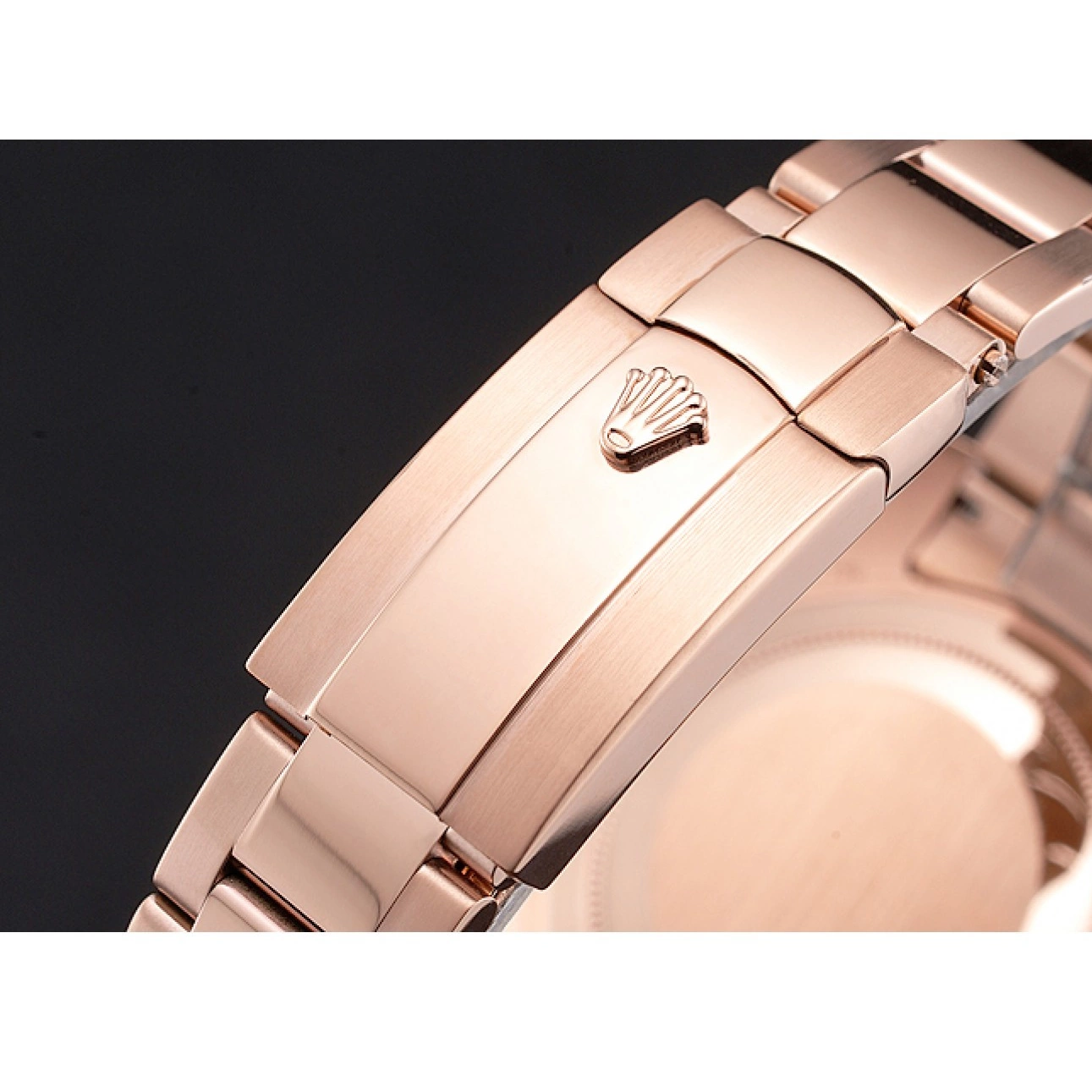 Aaa replica Case Rose Brown Rolex Ad Dweller Dial Bracelet Sky Gold 0723